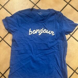 J CREW FACTORY BONJOUR TEE NWOT LARGE
